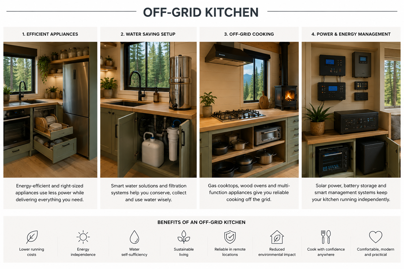 Off-grid tiny house kitchen options