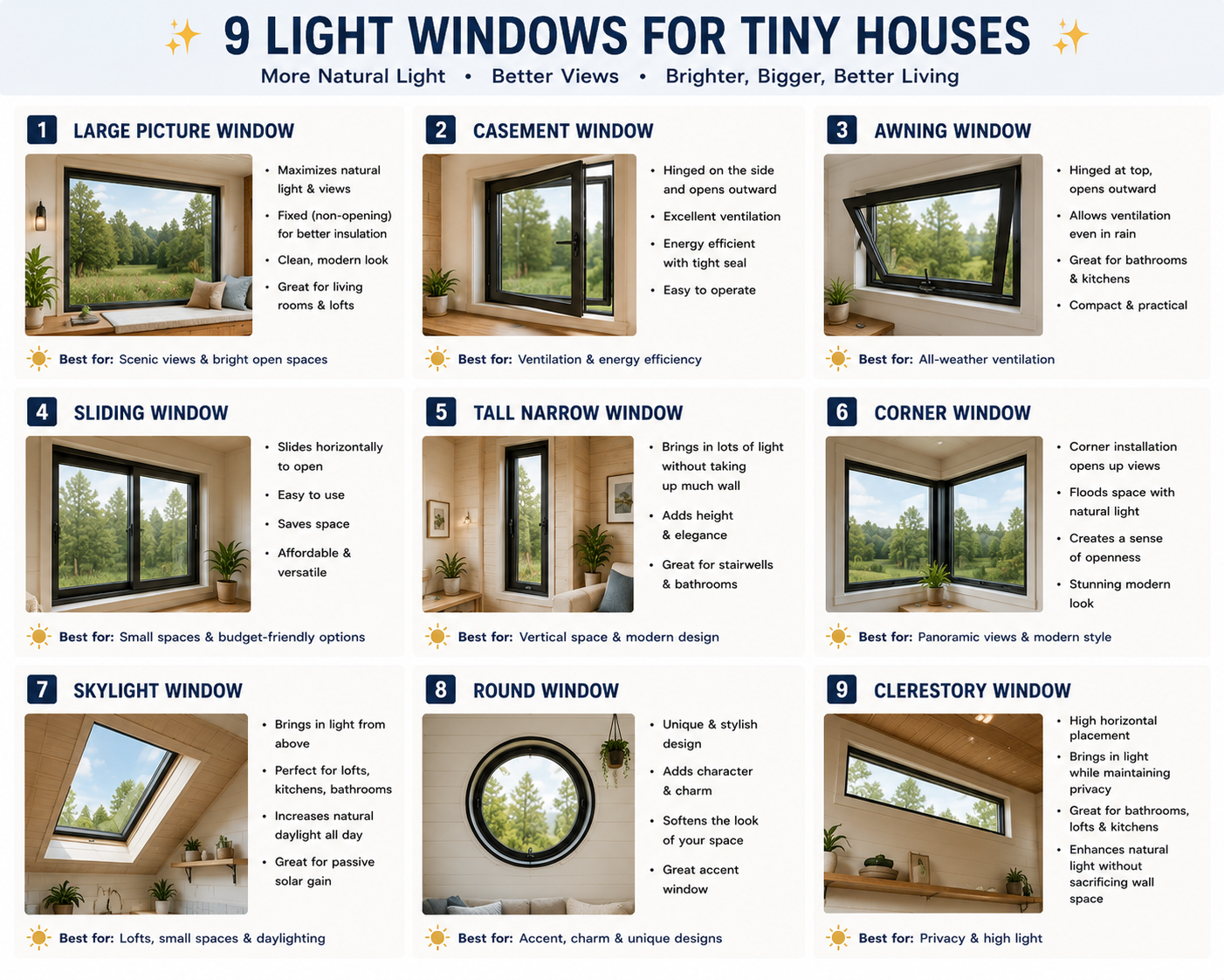 Tiny house window design ideas